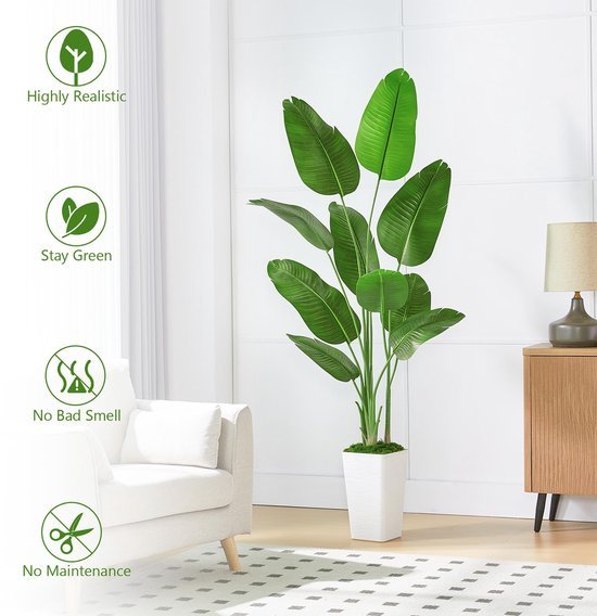 Unyqoos® Grote decoratieve kunstplant met natuurlijke uitstraling voor binnenruimtes