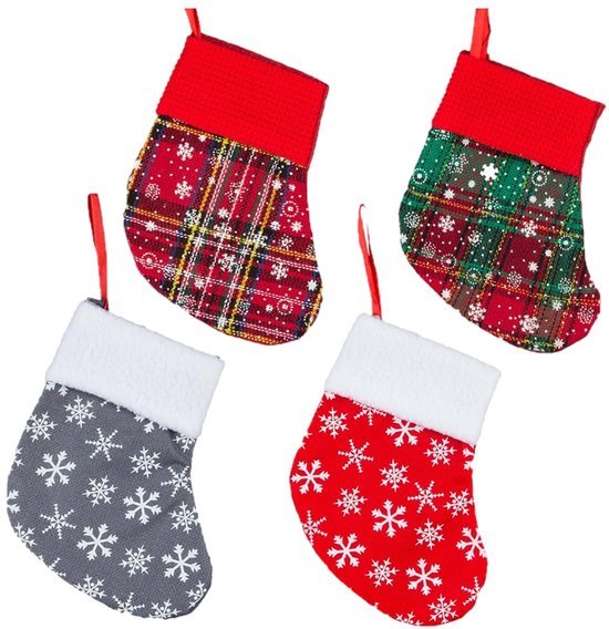 550x568-32.jpg Unyqoos® Set van vier kleurrijke kerstkousen voor sfeervolle kerstdecoratie