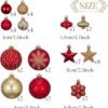 Unyqoos® Luxe kerstballenset 60-delig voor feestelijke decoratie in rood en goud