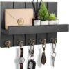 Unyqoos® Decoratieve houten wandplank met sleutelrek en opbergruimte voor elke kamer