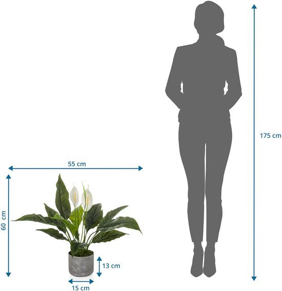 Unyqoos® Groenblijvende kunstplant met witte bloemen voor binnen en buiten decoratie