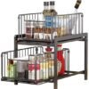 Unyqoos ® Multifunctioneel Keuken- en Badkamerrek met Dubbele Schuifmanden voor Efficiënte Opslagoplossingen