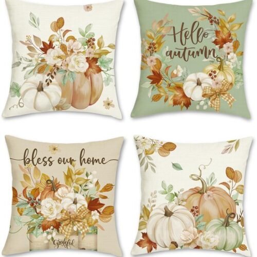 550x569-48.jpg Unyqoos® Set van 4 decoratieve kussenslopen met herfstmotief en verborgen rits