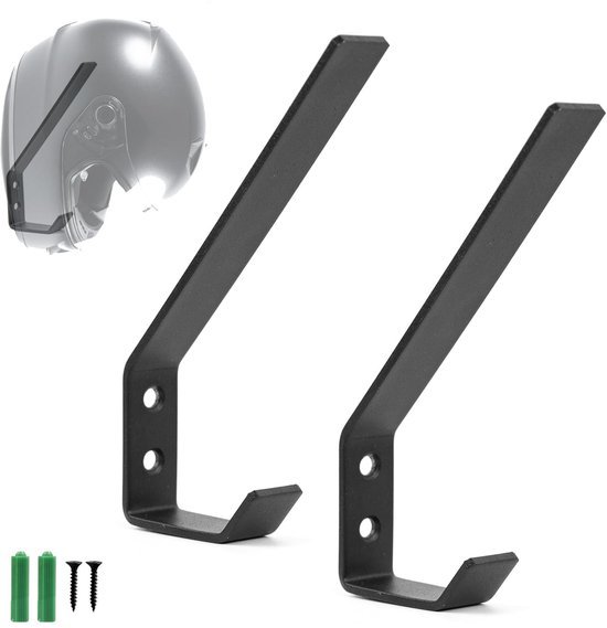 550x569-56.jpg Unyqoos® Set van twee stevige wandhouders voor helmen en accessoires in zwart