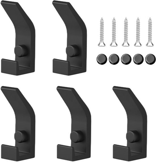 Unyqoos® Set van vijf moderne wandhaken voor kleding en accessoires in huis
