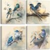 550x569-62.jpg Unyqoos® Set van Vier Canvas Vogelafbeeldingen voor Stijlvolle Woonkamer Decoratie