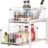 Unyqoos ® Stijlvol en Praktisch Keuken- en Badkamer Organisatierek met Dubbele Schuifmanden voor Efficiëntie