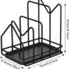 Unyqoos® Zwarte multifunctionele keukenstandaard voor snijplanken en deksels