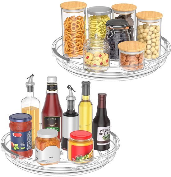 550x570-37.jpg Unyqoos® Set van twee draaiplateaus voor keuken en koelkast met antislip en 360 graden rotatie