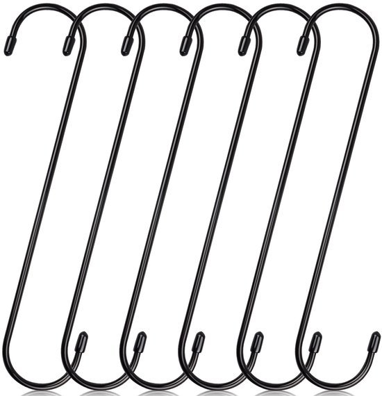 550x570-42.jpg Unyqoos® Zwarte metalen S-haken set van 6 stuks voor veelzijdig gebruik binnen en buiten