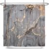 Unyqoos® Modern en Stijlvol Douchegordijn in Grijs en Goud Marmerlook, 180 x 200 cm, Waterdicht Polyester Textiel voor Badkuip
