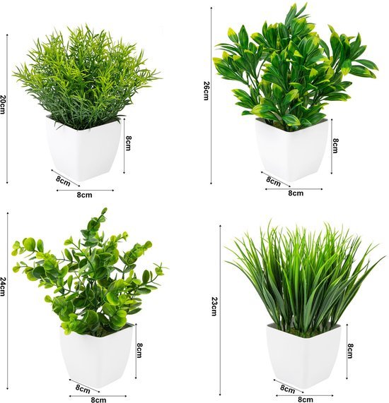 550x571-23.jpg Unyqoos® Set van vier levensechte kunstplanten in pot voor stijlvolle binnenhuisdecoratie