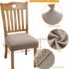 Unyqoos® Set van 4 rekbare stoelhoezen voor eetkamerstoelen met jacquard design