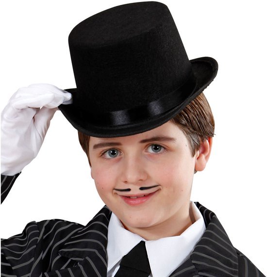 550x571-34.jpg Unyqoos® Stijlvolle zwarte cilinderhoed voor kinderen voor feestelijke kostuums