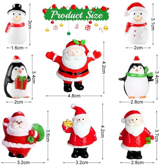 550x571-35.jpg Unyqoos® Set van 24 Miniatuur Kerstfiguren voor Feestelijke Tafeldecoratie