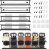 Unyqoos® Kruidenrek Met Zelfklevende Installatie Voor Keuken, Wandmontage Zonder Boren, 4-Delige Set, Metaal, Zwart