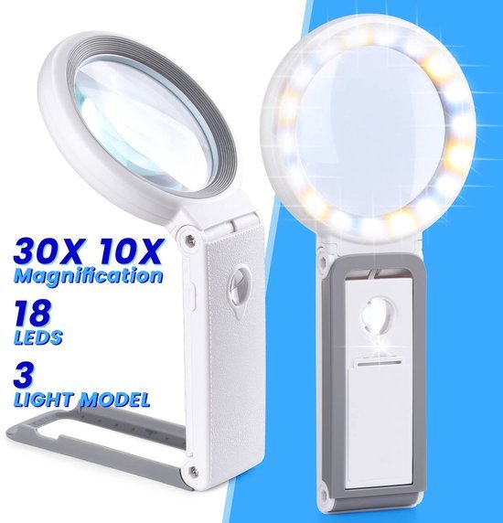 Unyqoos® Dimbare leesloep met standaard en verlichting voor optimaal zicht