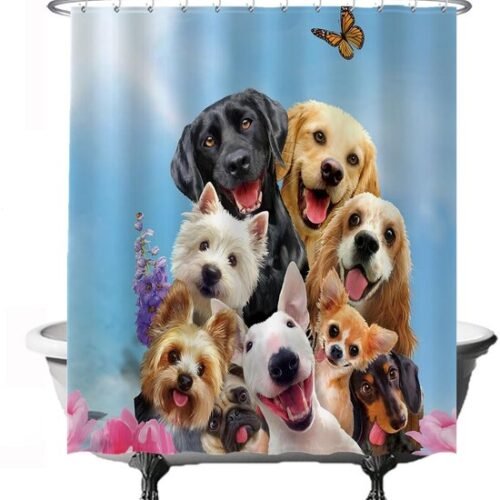 550x572-23.jpg Unyqoos® Stijlvol en Praktisch Douchegordijn met Dierenprint voor Huisdiervrienden