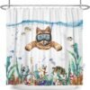 Unyqoos® Waterafstotend Douchegordijn met Oceaanthema en Tropische Vissenpatroon voor Badkamers