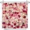 Unyqoos® Romantisch Douchegordijn met Roze Bloemenmotief en Waterafstotende Stof