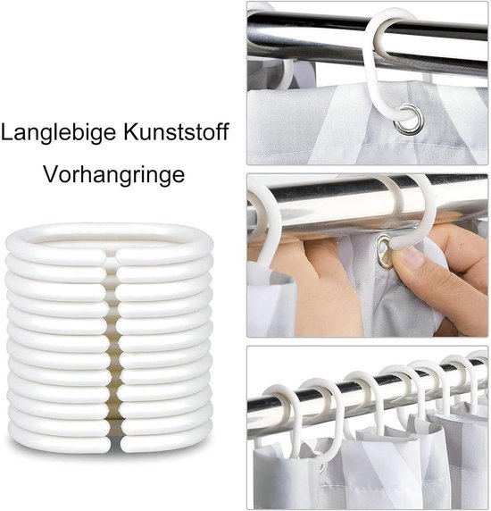 Unyqoos® Extra lang douchegordijn met druppelmotief en schimmelwerende eigenschappen