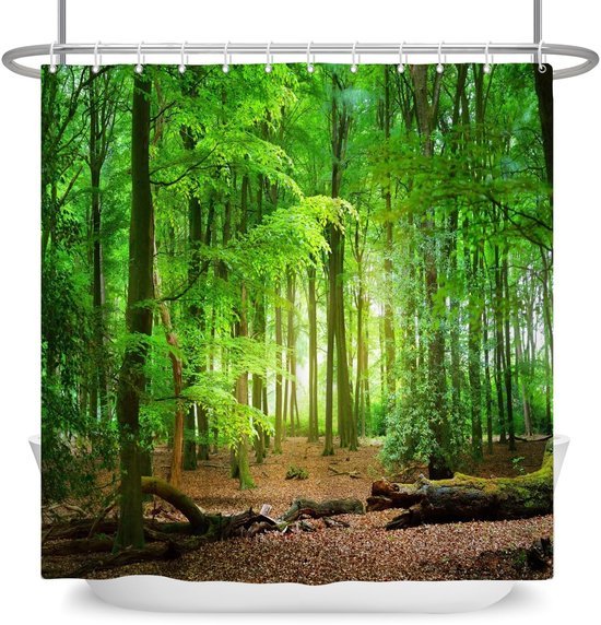 Unyqoos® Waterafstotend douchegordijn met 3D landschap print voor badkamer