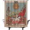 Unyqoos® Stijlvol Douchegordijn met Zon, Bloemen en Retro Ontwerp, Waterdicht en Wasbaar, 180 x 200 cm