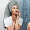 Unyqoos® Luxueuze 8-delige Handdoekenset van 100% Zacht Katoen met Ophanghaakjes in Koel Grijs