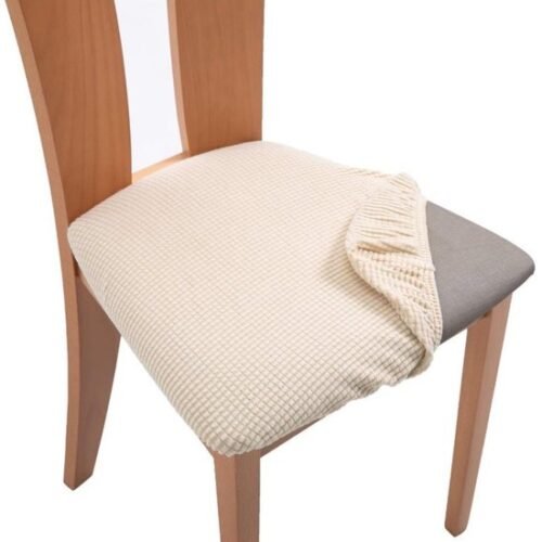550x572-59.jpg Unyqoos® Set van 24 elastische stoelhoezen voor eetkamerstoelen in beige kleur