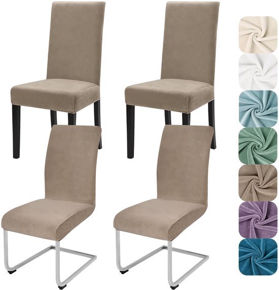 Unyqoos® Elastische Fluwelen Stoelhoezen Set van 4 voor Diverse Stoelen en Gelegenheden