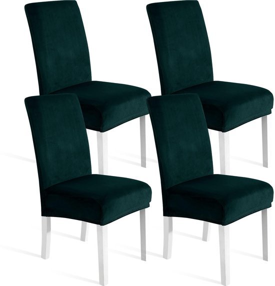 550x572-63.jpg Unyqoos® Set van 4 donkergroene stretch stoelhoezen voor veelzijdig gebruik in huis