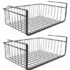 Unyqoos ® Zwarte Metalen Opbergmanden Set van 2 voor Keuken, Badkamer en Kantoororganisatie