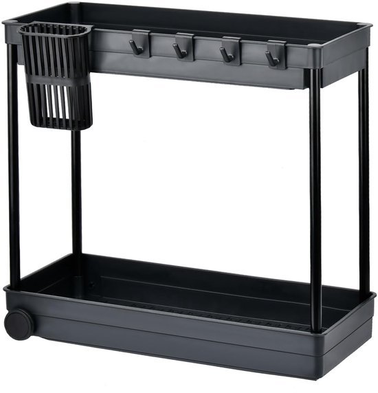 Unyqoos® Veelzijdige Onderkast Organisator Met Wielen En Accessoires Voor Keuken En Badkamer Opslag