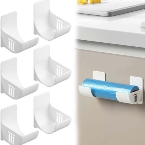 550x572-69.jpg Unyqoos® Set van 6 Wandgemonteerde Vuilniszakhouders voor Efficiënte Keukenorganisatie