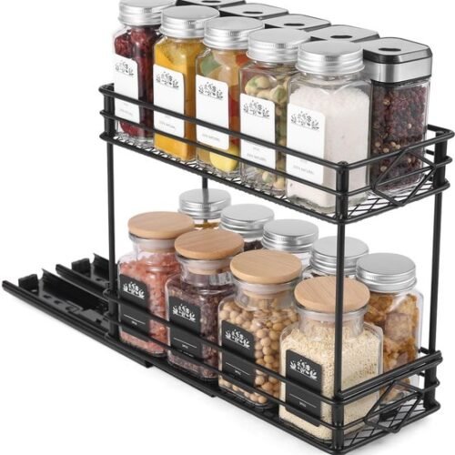 550x572-71.jpg Unyqoos® Uittrekbaar Keukenrek met Twee Lagen voor Optimale Kruiden- en Keukenopslag