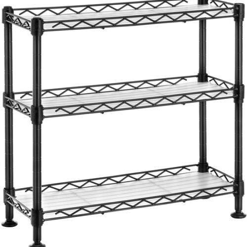 Unyqoos® Stijlvol Zwart Keukenrek met 3 Verstelbare Niveaus voor Kruidenopslag