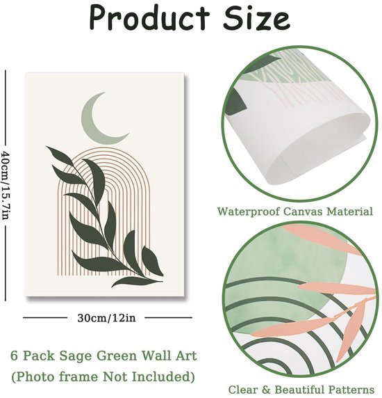 550x572-84.jpg Unyqoos® Set van zes bohemien canvas schilderijen voor moderne huisdecoratie