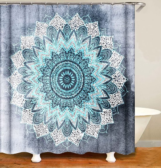 550x573-35.jpg Unyqoos® Elegant Douchegordijn met Mandala Motief en Schimmelbestendige Eigenschappen voor Badkamer