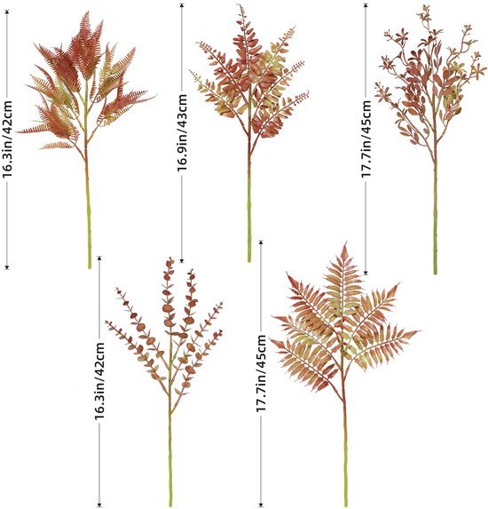 Unyqoos ® Kunstmatige Groene Mix van Diverse Decoratieve Plantenstelen voor Binnen en Buiten