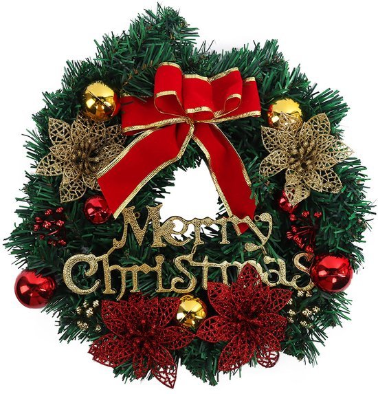 Unyqoos® Decoratieve kerstkrans met bessen en ballen voor feestelijke sfeer