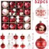 550x573-61.jpg Unyqoos® Set van 52 kunststoffen kerstballen in diverse kleuren voor feestelijke decoratie