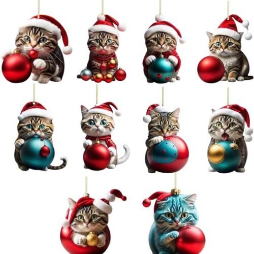 550x573-64.jpg Unyqoos® Set van 10 Acryl Katten Ornamenten voor Kerstboom en Interieurdecoratie