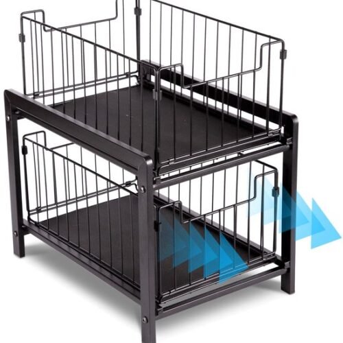 Unyqoos ® Ladenrek voor Keuken en Badkamer met Uittrekbare Manden en Extra Opslagcapaciteit