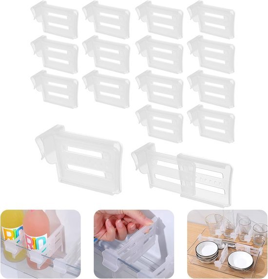 550x573-68.jpg Unyqoos® Transparante en verstelbare koelkastorganizerset voor efficiënt ruimtegebruik