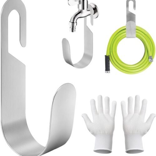 Unyqoos® Roestvrijstalen wandhouder voor tuinslang met U-vormig ontwerp en hoge draagkracht
