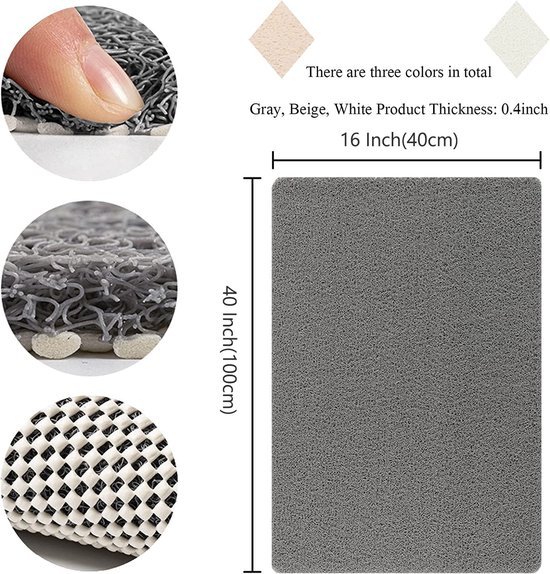 Unyqoos® Grijze antislip douchemat van luffa voor veiligheid en comfort in badkamer