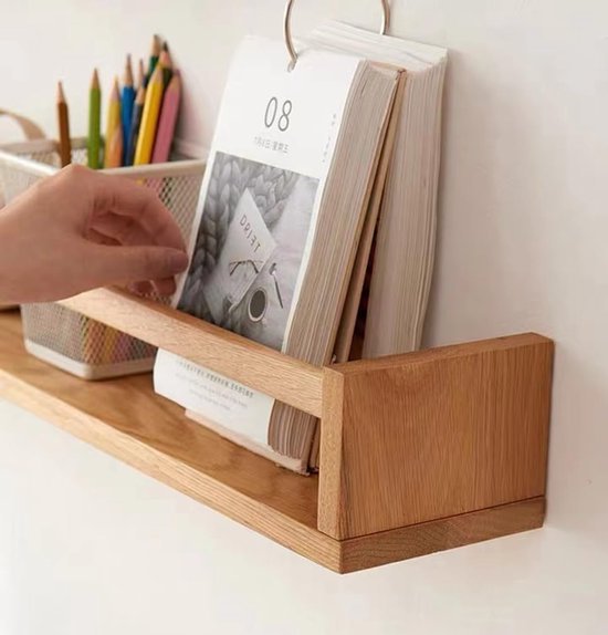Unyqoos® Massief eiken wandplank voor kinderkamer en meer, eenvoudig te monteren