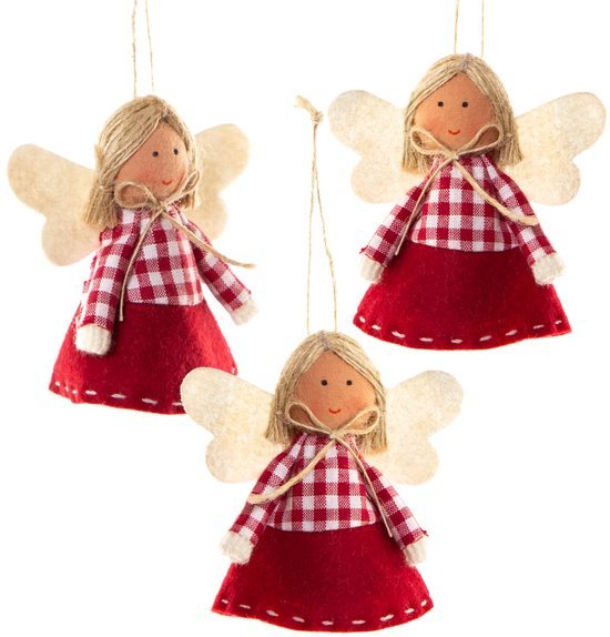550x574-24.jpg Unyqoos® Set van drie rood-witte engelhangers voor feestelijke kerstdecoratie