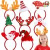 Unyqoos® Feestelijke 8-delige kersthaarbandenset voor kinderen en volwassenen