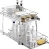 Unyqoos® Uittrekbaar keukenrek met twee niveaus voor efficiënte opbergruimte onder wastafel